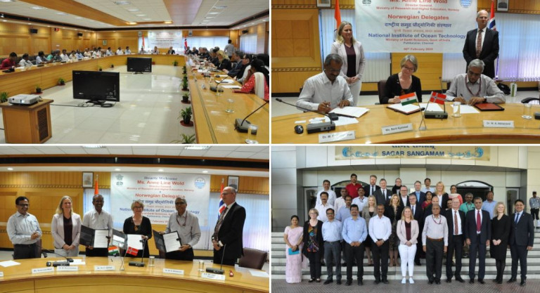 Ms. Anne Line Wold, Director General, Ministry of Research & Higher Education, Norway along with Norwegian delegates visited NIOT on 06-02-2020 and MoU signed between NTNU,NIOT and NCPOR.